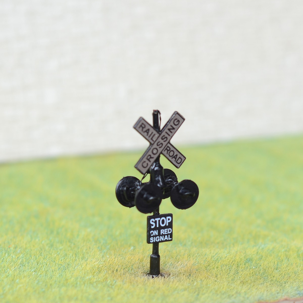 1 x HO Scale railway crossing signals LED made 4 heads (WeHonest)(WeHonest)